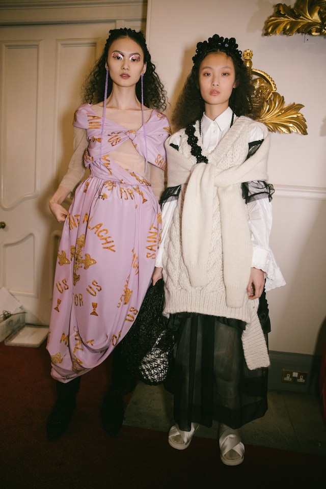 Backstage at the AW20 Simone Rocha fashion show LFW 19