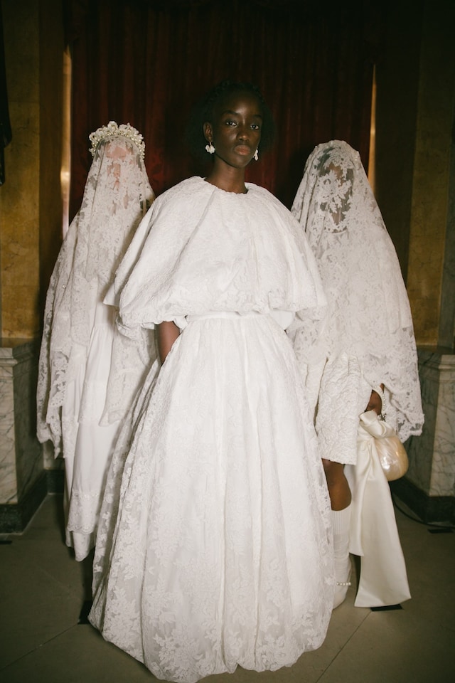 Backstage at the AW20 Simone Rocha fashion show LFW 21