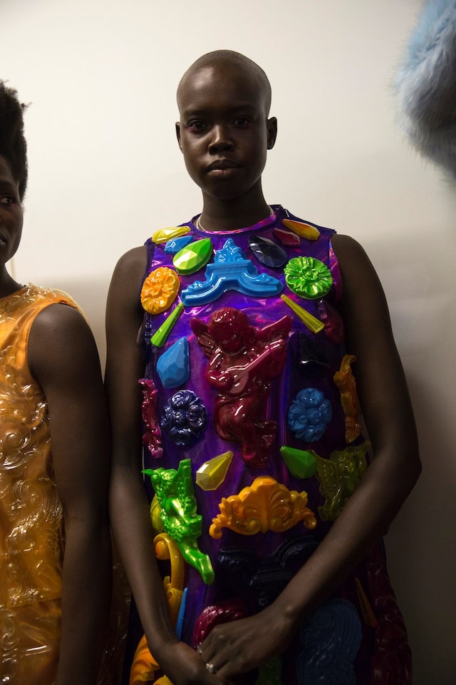 Backstage at the AW20 Central Saint Martins MA fashion show 0