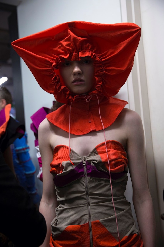 Backstage at the AW20 Central Saint Martins MA fashion show 3