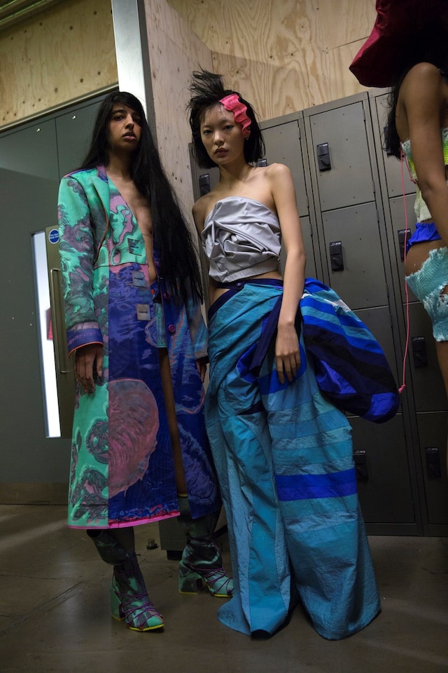 Backstage at the AW20 Central Saint Martins MA fashion show 4