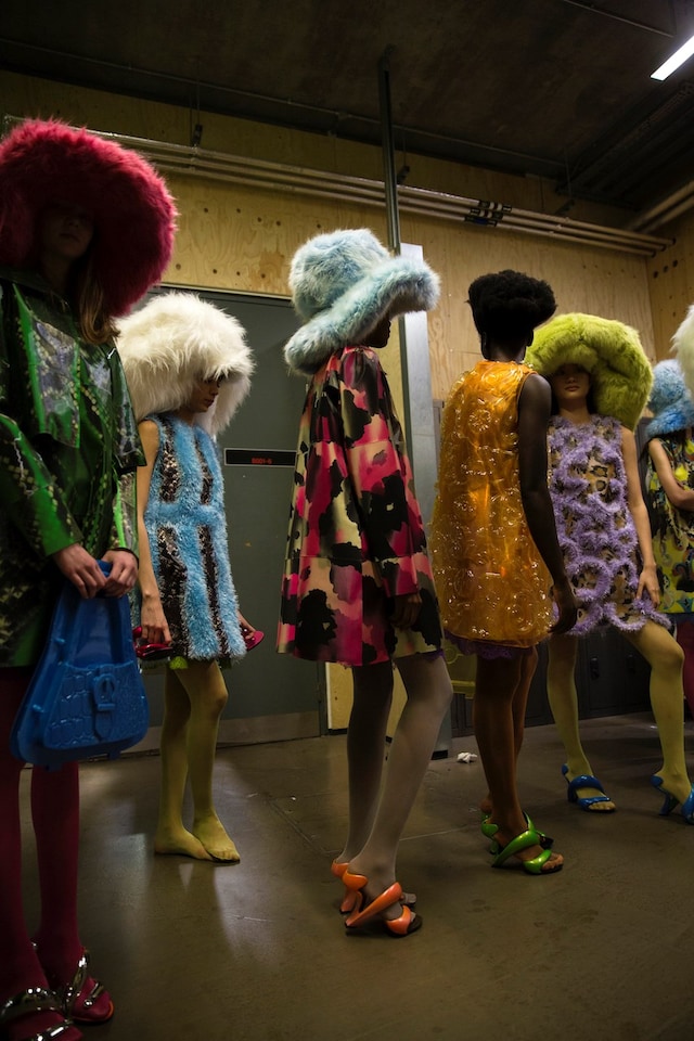 Backstage at the AW20 Central Saint Martins MA fashion show 11