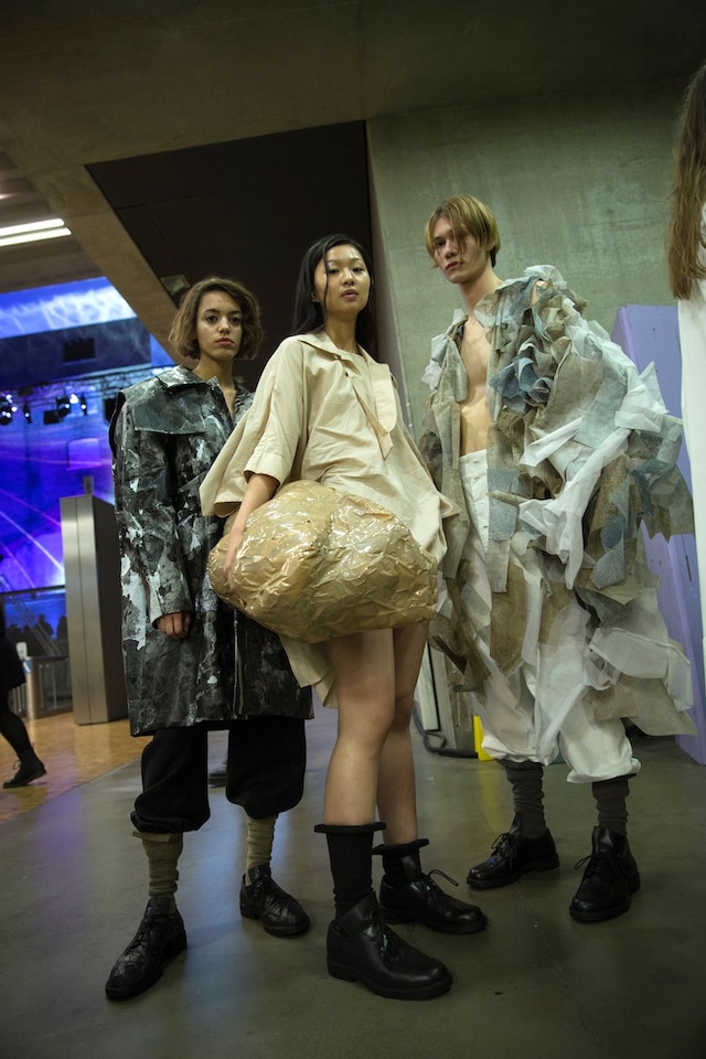 Backstage at the AW20 Central Saint Martins MA fashion show 12