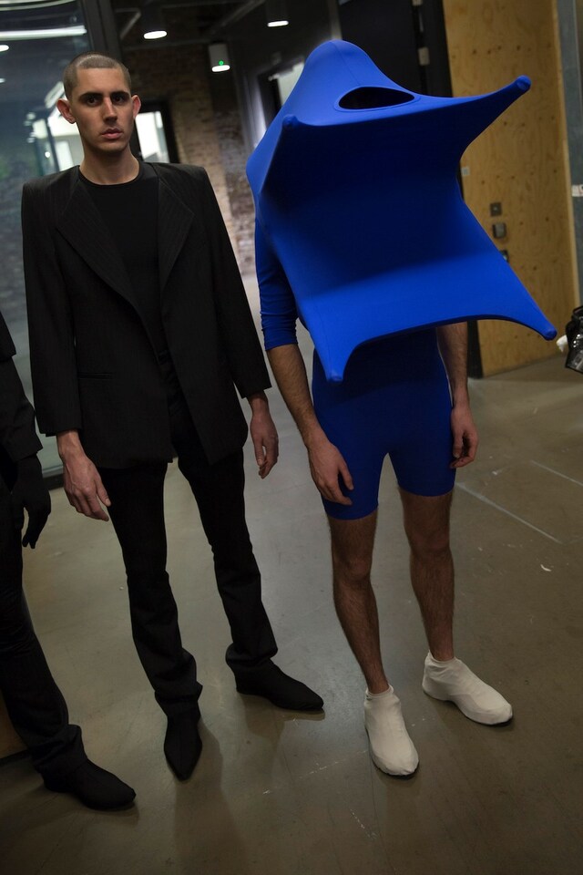 Backstage at the AW20 Central Saint Martins MA fashion show 15