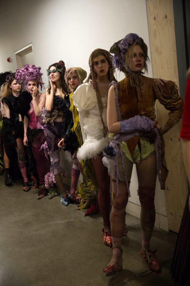 Backstage at the AW20 Central Saint Martins MA fashion show 17