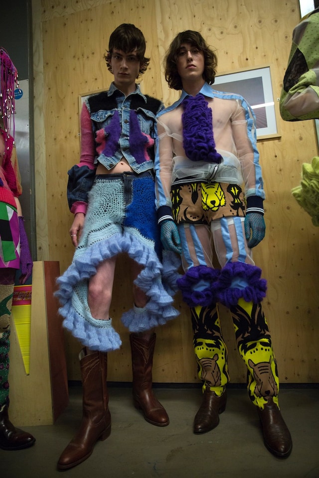 Backstage at the AW20 Central Saint Martins MA fashion show 19