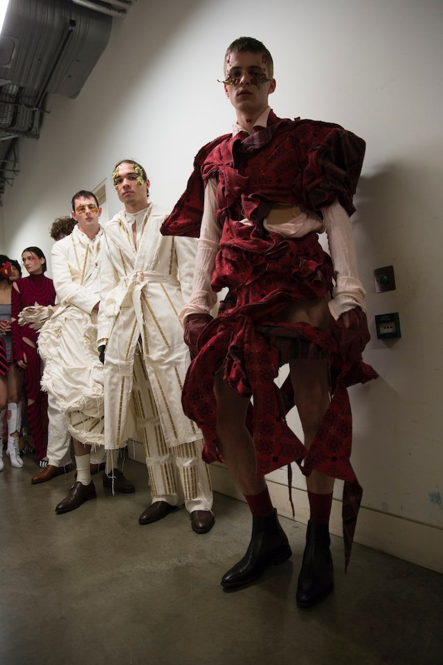 Backstage at the AW20 Central Saint Martins MA fashion show 21