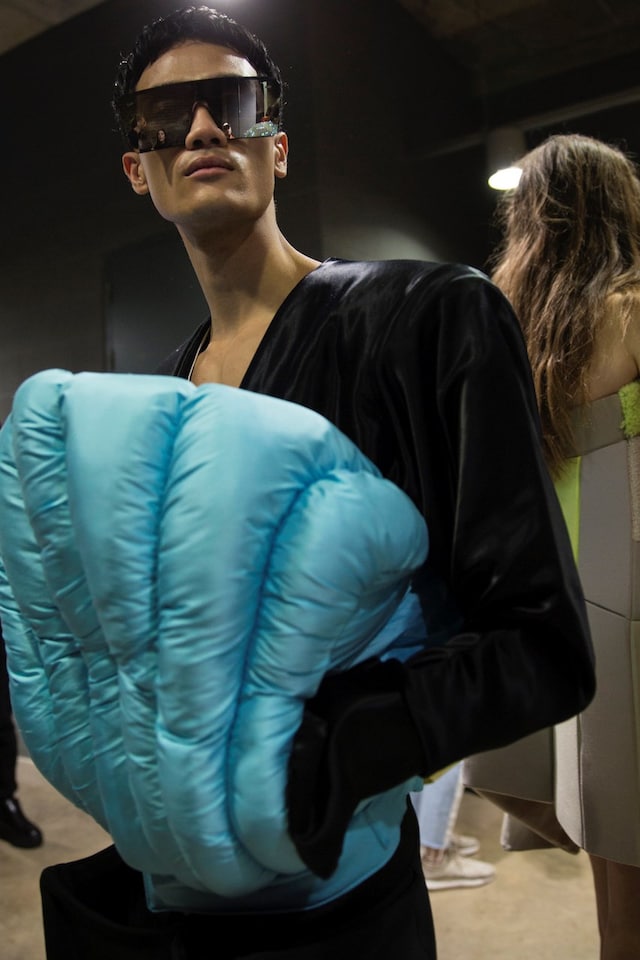 Backstage at the AW20 Central Saint Martins MA fashion show 25