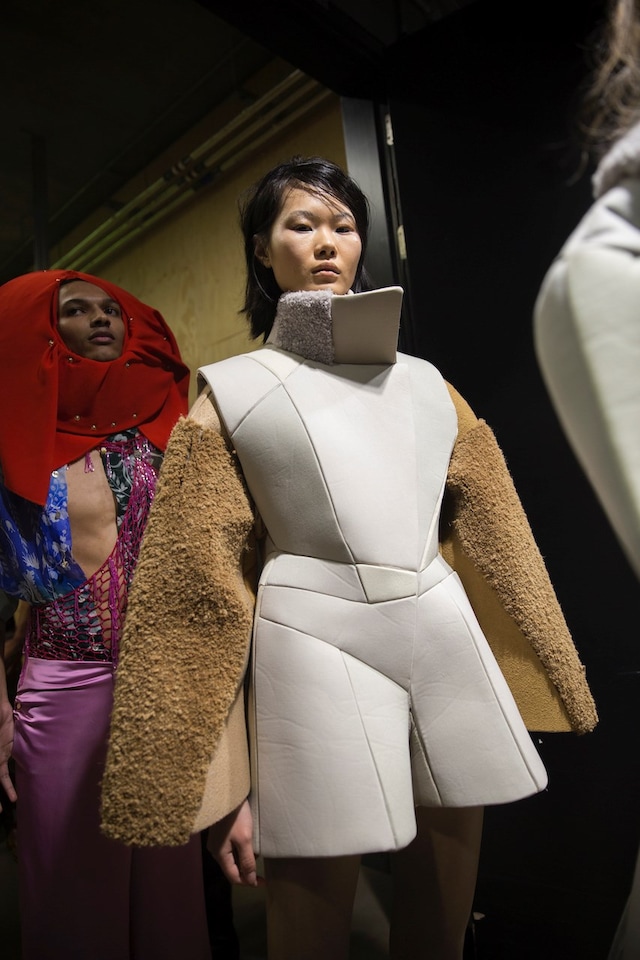 Backstage at the AW20 Central Saint Martins MA fashion show 26
