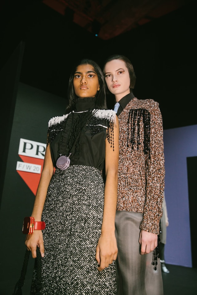 Backstage at the Prada AW20 fashion show 5 4