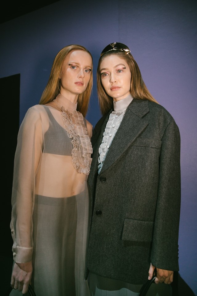 Backstage at the Prada AW20 fashion show | Dazed