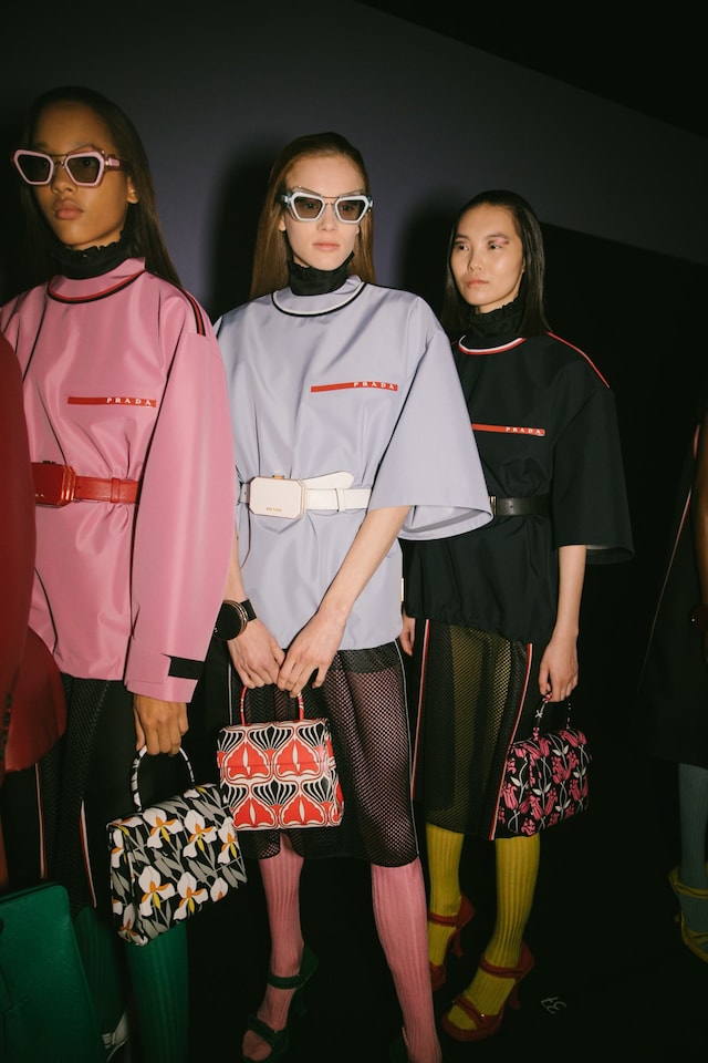 Backstage at the Prada AW20 fashion show 11 10