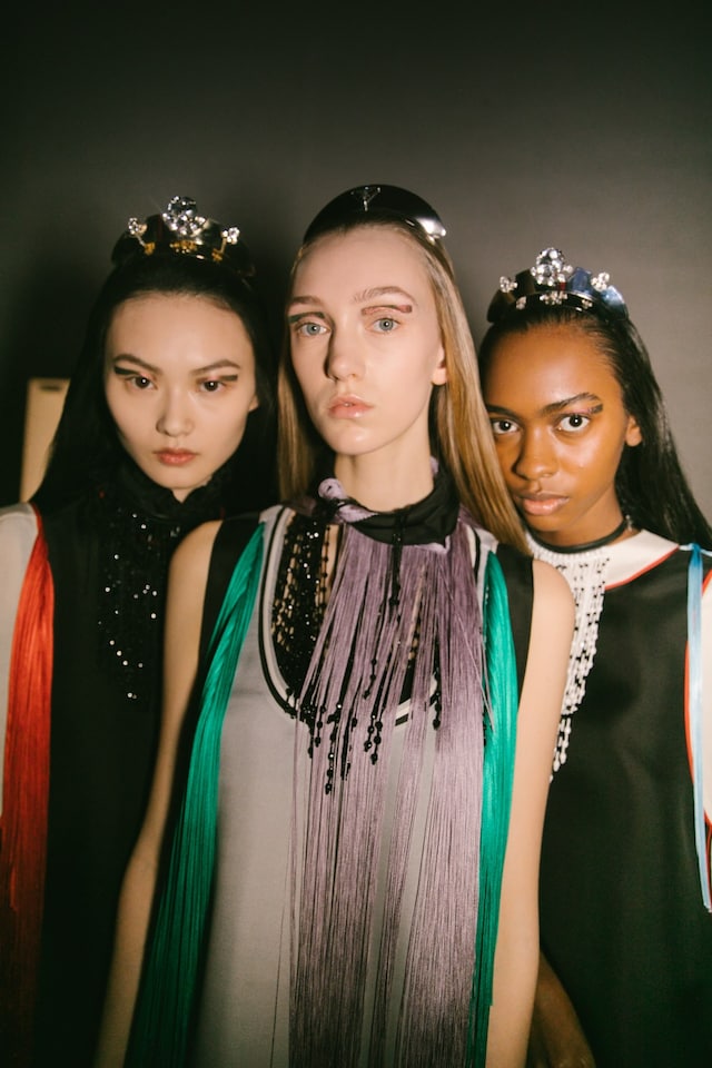 Backstage at the Prada AW20 fashion show 20 19