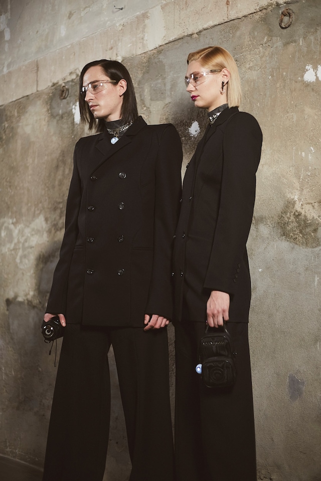 Backstage at the AW20 Marine Serre fashion show 10 9