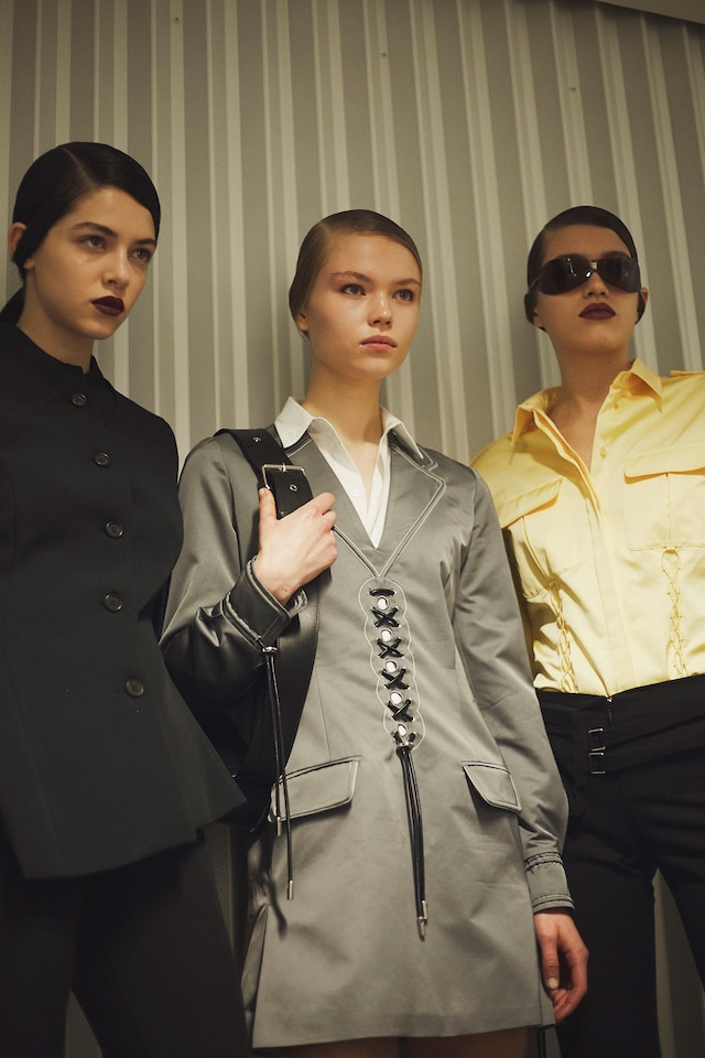 Backstage at the AW20 Coperni fashion show womenswear pfw 9 8