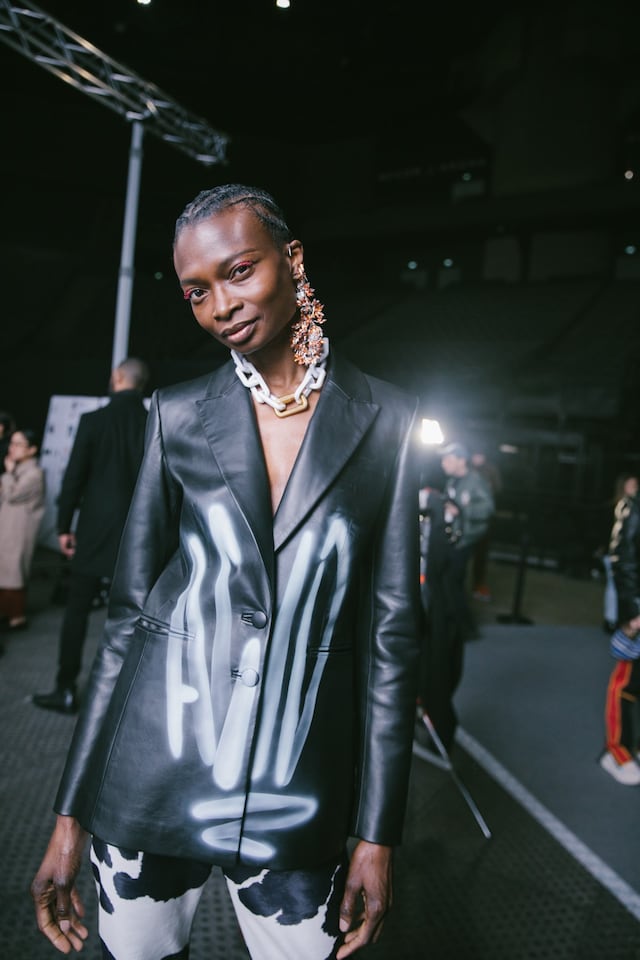 Backstage at the Off-White AW20 fashion show 9 8