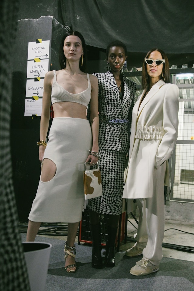 Backstage at the Off-White AW20 fashion show 20 19