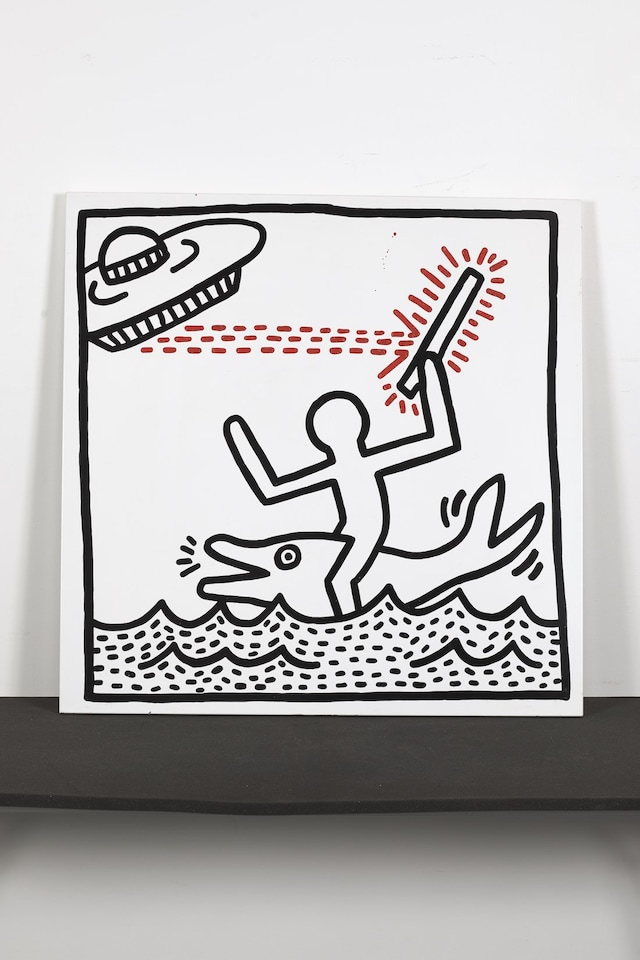 Keith Haring. “Untitled (UFO, figure and dolphin)” (1982) 1