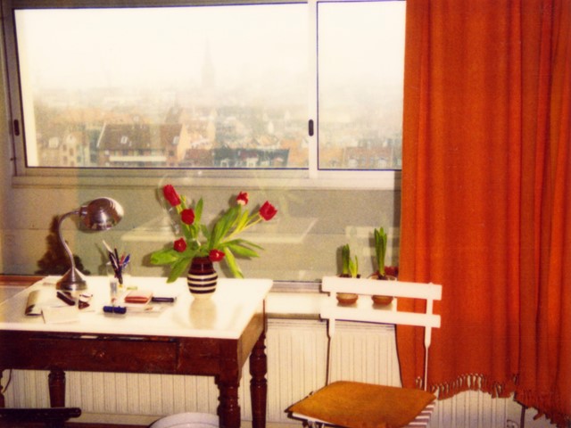 Spring time view with red tulips (1999)