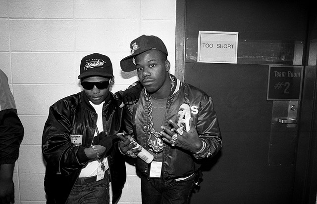 Eazy-E of N.W.A and Too Short on tour in Indiana, 1989