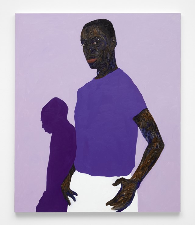 Amoako Boafo, “Purple Shadow” (2021)