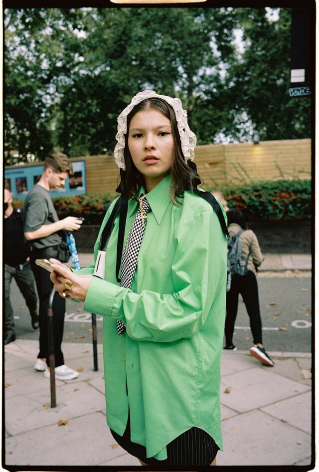 Yu Fujiwara London Fashion Week SS22 Street Style 21
