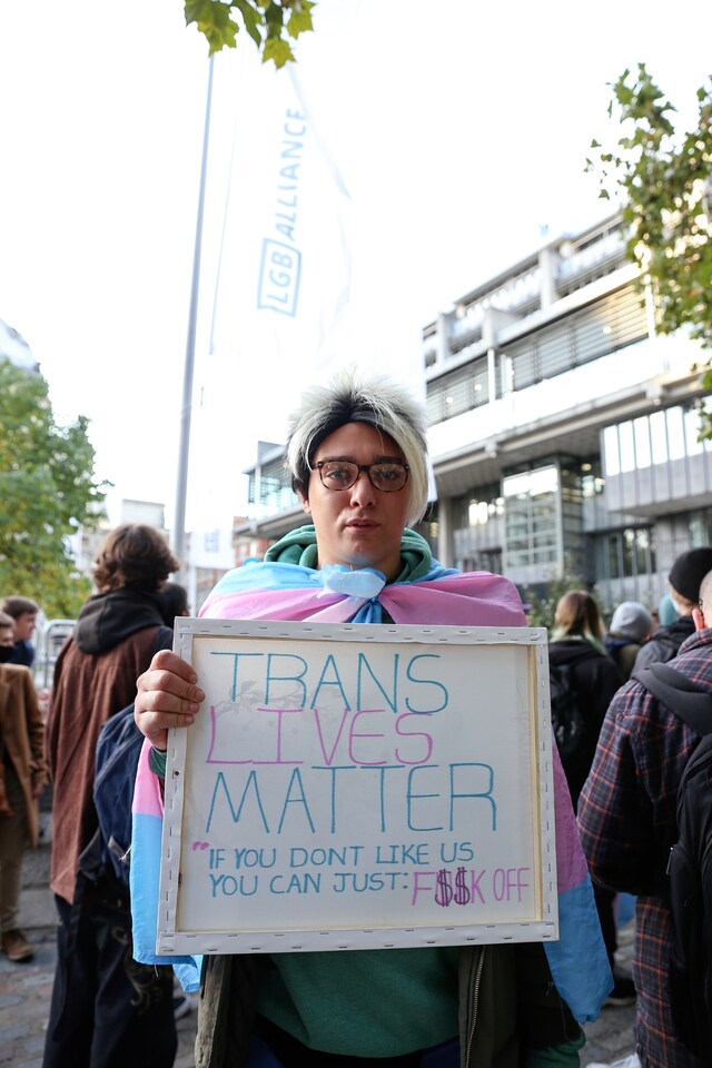 Trans rights protest at the LGB Alliance conference9 9