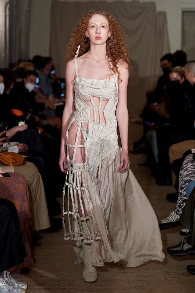 Elena Velez, AW22 deconstructed corset dress 26