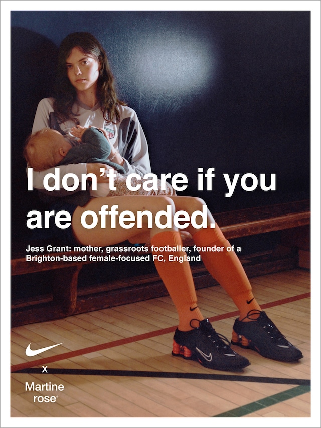 Martine Rose x Nike female footballer Shox MR4 campaign 3