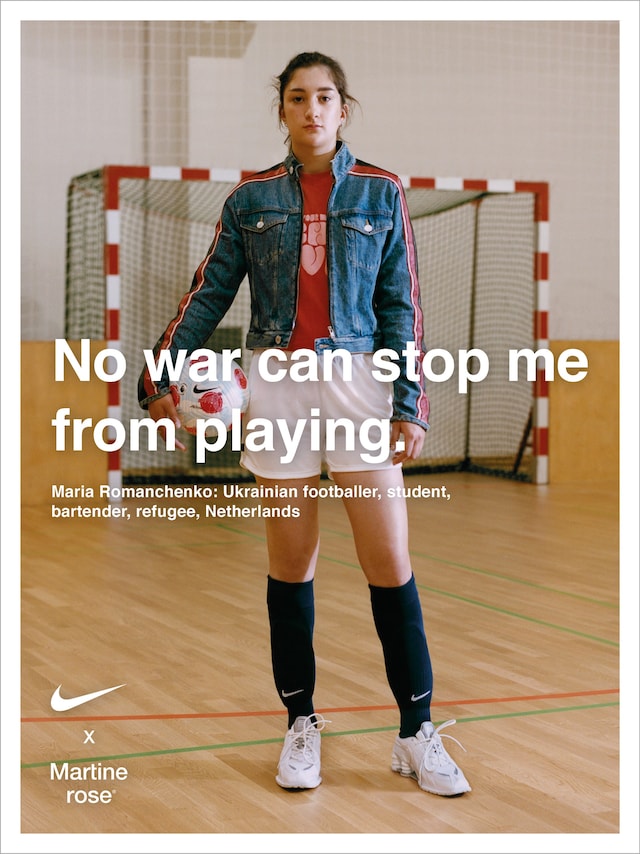 Martine Rose x Nike female footballer Shox MR4 campaign 5