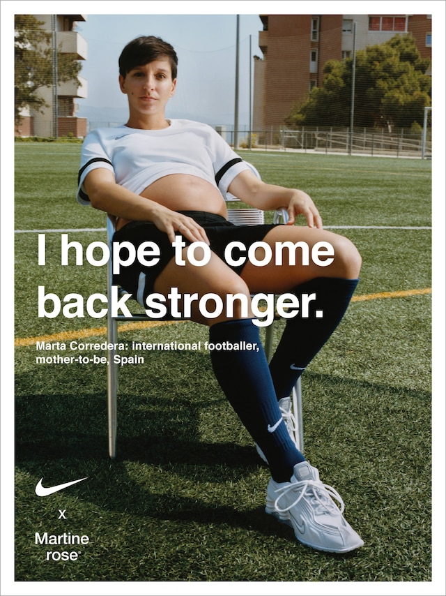 Martine Rose x Nike female footballer Shox MR4 campaign 6