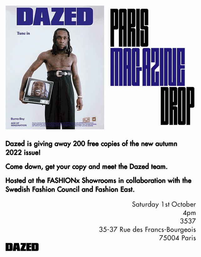 Dazed autumn 2022 issue giveaway flyer