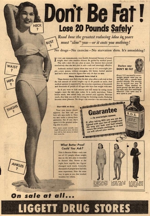 A 1940s ad for diet pill Obetrol 