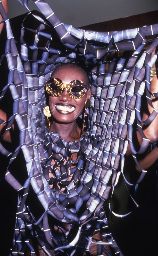 Grace Jones smiles while partying at Studio 54 in New York, 1