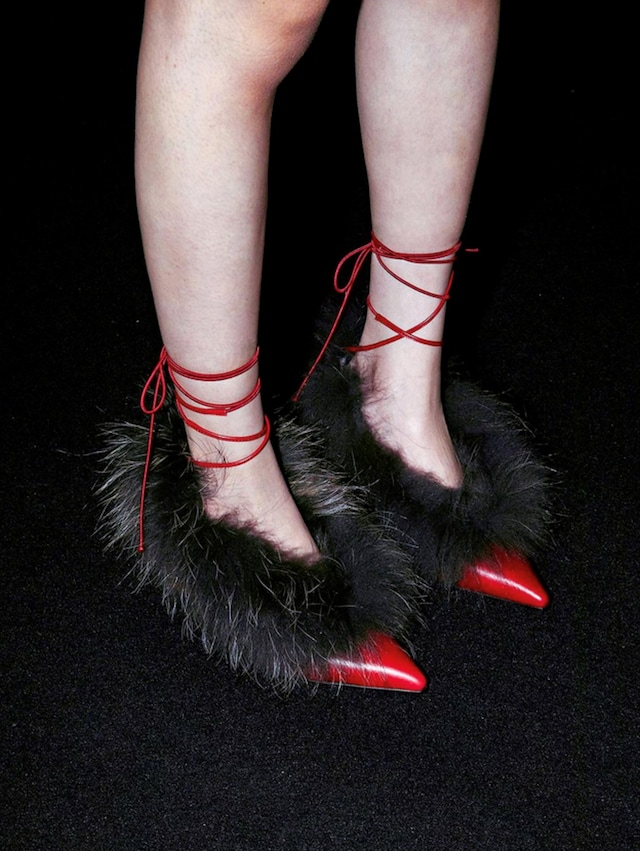 MISHUU SOMUCH’S LADY-FUR WEDGE HEELS