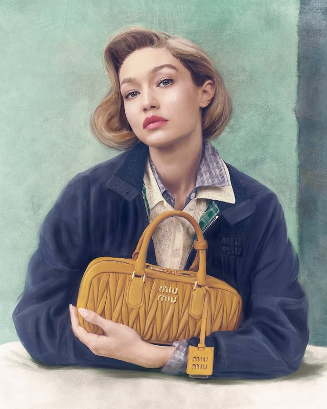 GIGI GETS PAINTED BY MIU MIU 