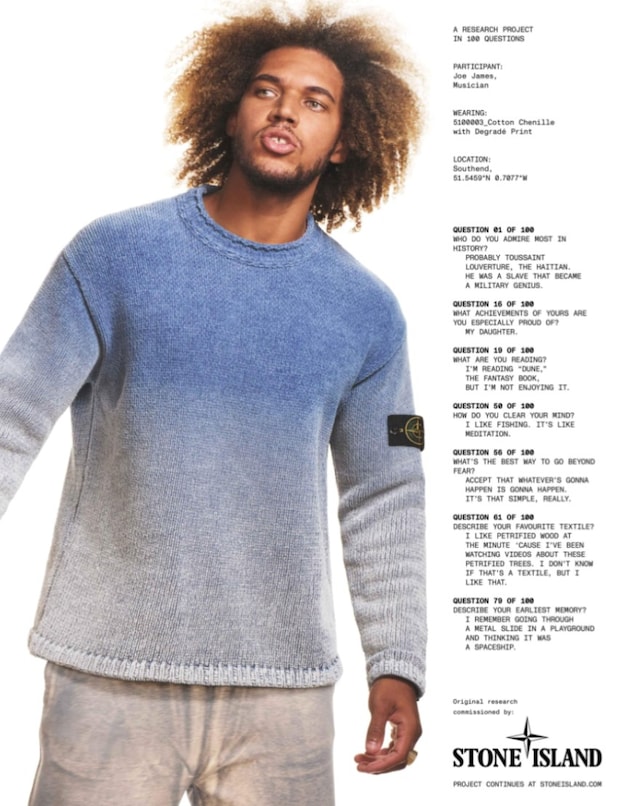 JOE JAMES IS THE FACE OF STONE ISLAND 