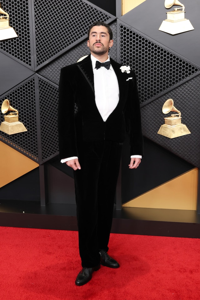 Bad Bunny wearing Schiaparelli at the Grammys 4