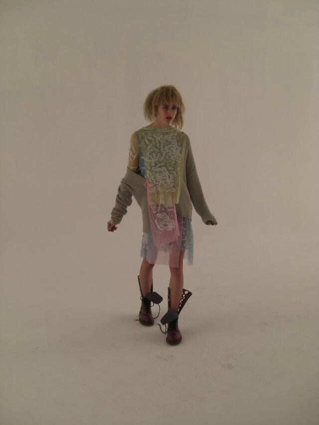 Dress by Christopher Kane; Customised Dr Martens b 12