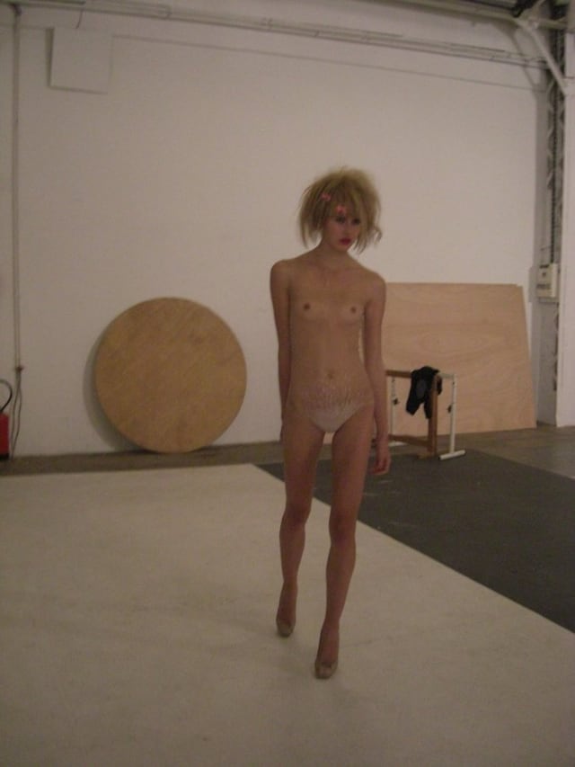 Body and shoes by Alexander McQueen; Hairclips by 0