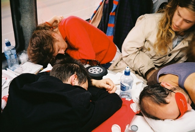 On the road, sleeping in the tour van 7