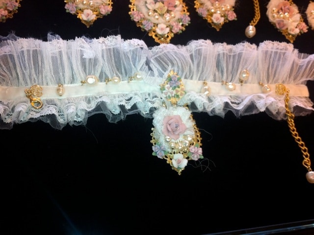 Porcelain floral and lace chokers at Dolce &amp; Gabba 15