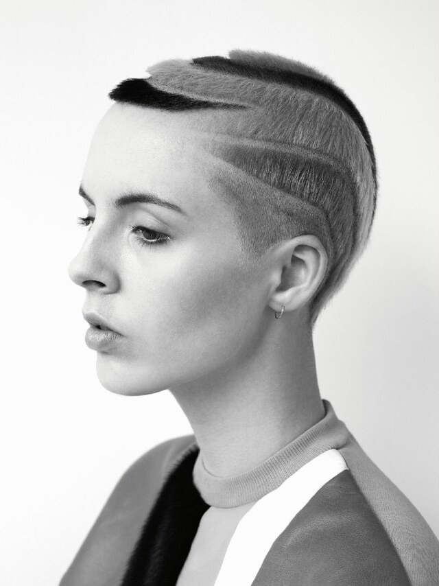 GRACE wears leather and fur panelled sweatshirt by 6