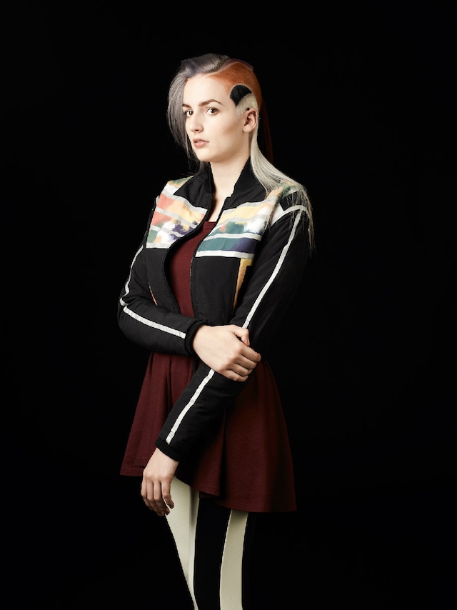 CHLOE wears jacket by ADIDAS ORIGINALS X OPENING C 4