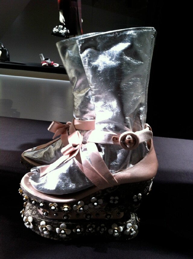 The amazing Prada maiko stacked shoes and metallic 2