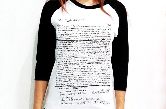 Kurt Cobain Suicide note T shirt