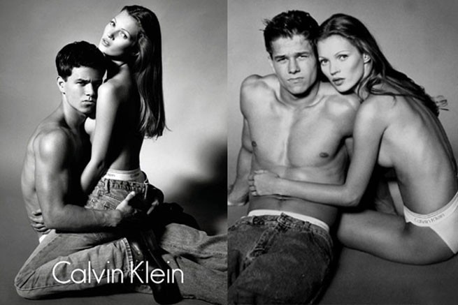 Kate Moss Mark Wahlberg Calvin Klein campaign