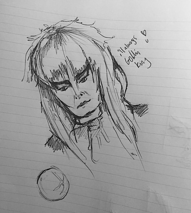 Drawing of David Bowie by Olly Alexander