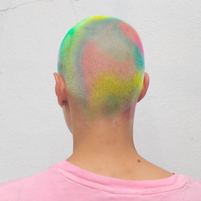 Janina zais buzzcut hair colour dye 15