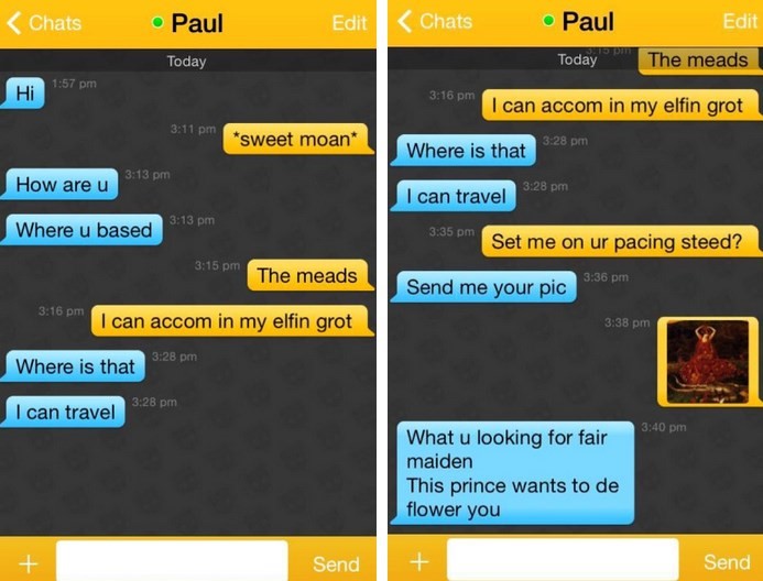 sexting on grindr using chaucer middle english